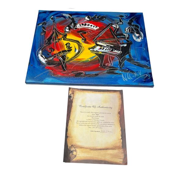 Mark Kazav Painting - Jazz - size 16" x 20" with COA - Musical Original Artist - Picture 2 of 9